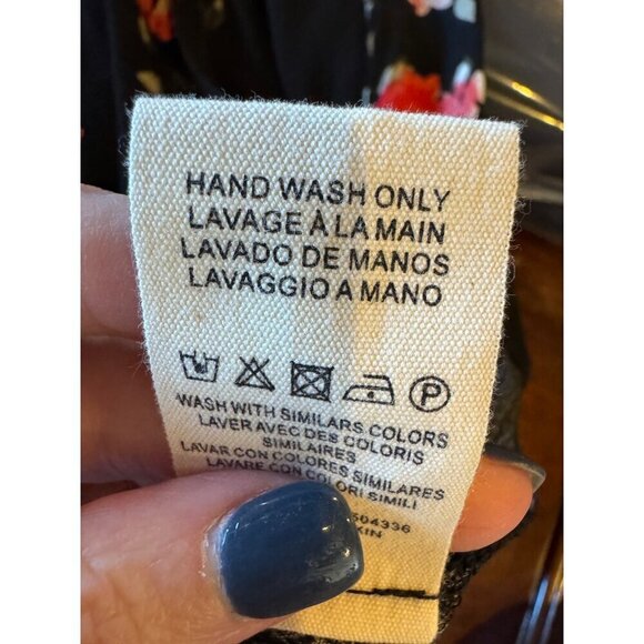 FRNCH Paris Dress Women Small Black Red Floral Print Fit And Flare Mini Boho - Picture 11 of 11